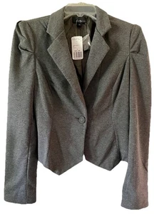 Twenty One Blazer Womens Large Gray Single Button Lined Long Sleeves Career - Picture 1 of 9