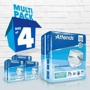 Attends Bariatric Adult Disposable Underwear XL Super Absorbent 4 Pack 56 Count - Picture 1 of 8