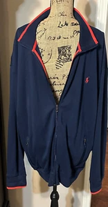Men's Polo Ralph Lauren Performance Jacket Size XLT Navy Blue Full Zip A14 - Picture 1 of 5