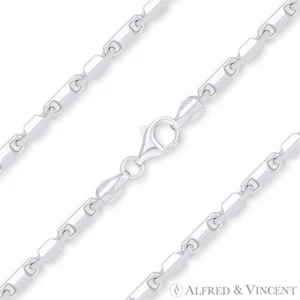 Collar de cadena italiana Heshe con barra de eslabón de 2,8 mm en plata esterlina maciza 0,925 Italia - Imagen 1 de 2