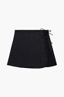 Onia Becca Metallic Stretch-Jersey Pareo Swim Cover Up Skirt Black Nwt $175