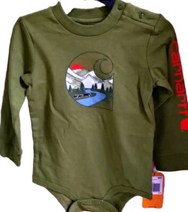 Carhartt Kleinkind Jungen 24 M Bären Einteiler Langarm BodySuit  - Bild 1 von 2