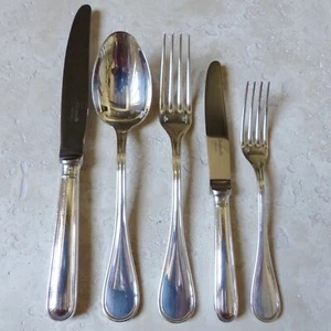CHRISTOFLE ALBI SILVERPLATED 5 PIECES DINNER & DESSERT SET ( 8 sets available ) - Picture 1 of 18