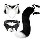 Plush Fake Fox Wolf Tail Simulation Ears Hair Hoop Tail Set  Halloween Day