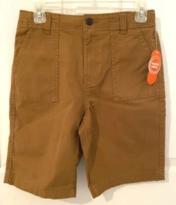 NWT WONDER NATION Boys Lt. Brown Cargo  Cotton/Canvas Adj. Waist Shorts-Sz 16 - Picture 1 of 4