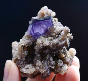 77g Natural Phantom Window Purple Fluorite Mineral Specimen/ Yaogangxian - Picture 1 of 7
