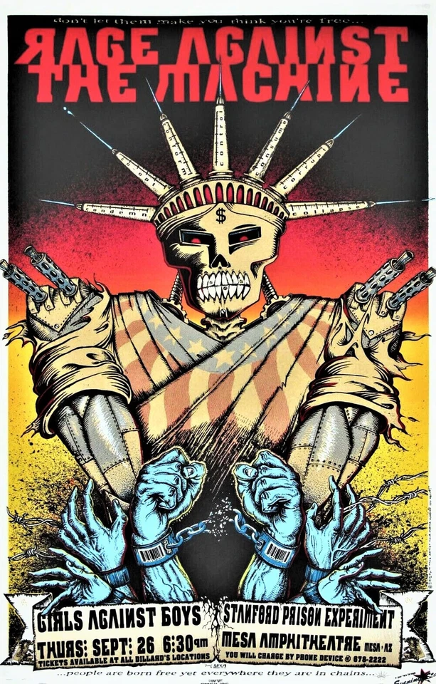 RAGE AGAINST THE MACHINE Concert Poster 12"x18" FREE SHIPPING - Image 1 of 1