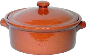 Terracotta Casserole Dish With Lid Glazed Non Stick Spanish Cocotte 1L-3L - Picture 1 of 3