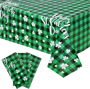 3 Pack St. Patrick'S Day Tablecloth Decoration, Green and Black Buffalo Plaid Sh - Picture 1 of 12