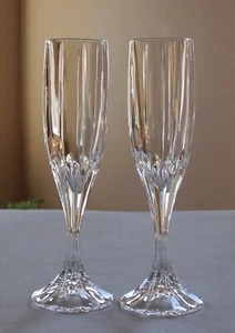 Lot of 2 Crystal Champagne Flutes (8-5/8") PARK LANE by Mikasa - Picture 1 of 9