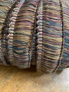 3 yd ~ Vintage 1 3/4 inch Brown Rust Gray Gold brush fringe trim - Picture 1 of 2