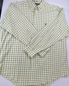 Ralph Lauren Mens Classic Fit Yellow Plaid Button Down Long Sleeve Shirt Size XL - Picture 1 of 9
