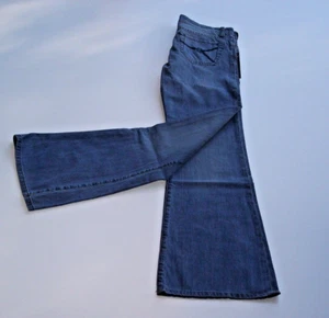 Heidi Klum Jordache Jeans Medium Wash Flare Leg Navy Steppnähte (Größe 27) - Bild 1 von 3
