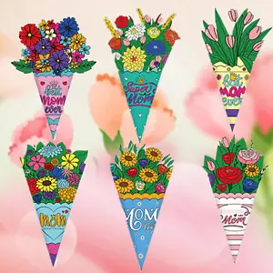 Mother's Day Flower Bouquet Craft Kit Spring Floral Crafts Set of 6 - Picture 1 of 12