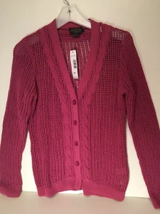 Women's Pendleton Mauve V-Neck Cardigan Sweater SZ M P new/tag - Picture 1 of 2