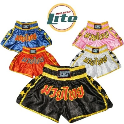 MUAY THAI FIGHTER SHORTS BOXING TRUNKS DUO GEAR LITE Kids to Adults - Image 1 of 4