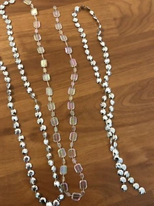 Silver Clear Acrylic Garlands Strands. Crystals. Square. Round. 3 pounds. HUGE - Picture 1 of 4