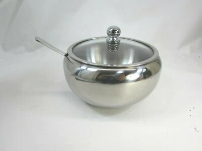 Tapa de vidrio de acero inoxidable KooK Sugar Bowl con caja 51410 Foto 1 de 4