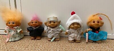 Vintage 1960's Wishnik Troll Dolls Lot - W/Original Clothing & Accessories • 19.99$
