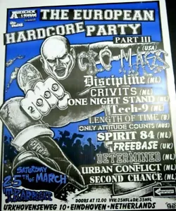 Poster Cro-Mags European Gig 2000 firmato a mano dall'artista raro Olanda - Foto 1 di 3