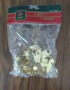 Goldfarbener Arche Noah Weihnachtsschmuck BRANDNEU IN VERPACKUNG - Bild 1 von 2
