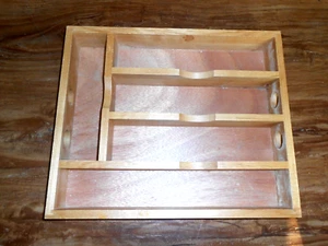 Küche Schublade Organizer Holz Silberbesteck Utensilien Tablett Halter mit 5 Öffnungen - Bild 1 von 3