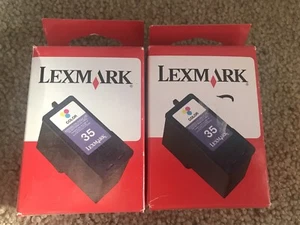 Lot (2) Lexmark 35 High Yield Color Ink Cartridge Z800 X5200 SERIES Genuine New - Photo 1/5