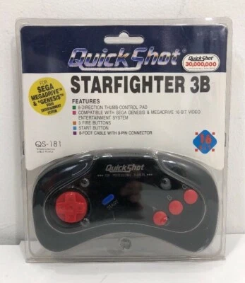 Quick Shot Star fighter 3B QS 181 Control Pad Sega Mega drive Genesis 16 Bit - Image 1 of 2