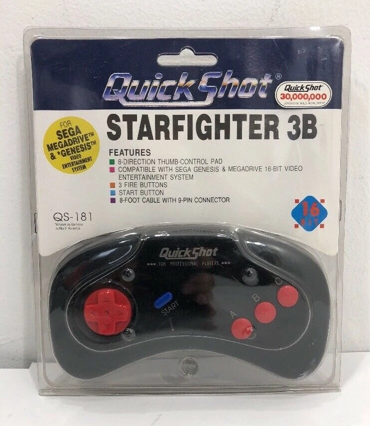 Quick Shot Star fighter 3B QS 181 Control Pad Sega Mega drive Genesis 16 Bit - Image 1 of 2