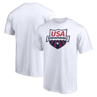Camiseta Fanatics USA Swimming Core Logo Primario, Blanca, Nueva Foto 1 de 3