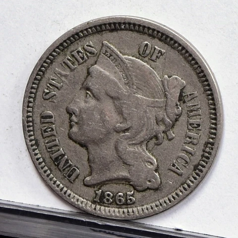 1865 Three Cent Nickel 3CN - Fine Details, Old Clean (49237-L) Cover