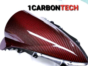 09-2009-2010-2012-2013-2014 YAMAHA YZF R1 CARBON FIBER HYBRID WINDSCREEN BUBBLE - Picture 1 of 8