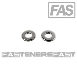 (50) 1/4" Chrome 18-8 Stainless Steel Flat Washer 5/8 OD - Chrome Flat Washers - Picture 1 of 5