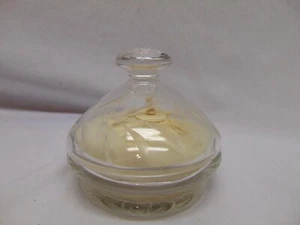 Vintage Powder Puff Cut Crystal Holder with lid made in Germany 4.25" x 3.5" - Picture 1 of 9