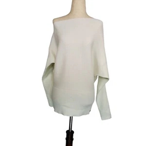 n:philanthropy Womens sweater sz M Elda White off shoulder NWT - Picture 1 of 8