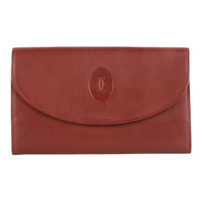 Must De Cartier tri-fold kisslock long clutch wallet Bordeaux Leather - Image 1 of 4