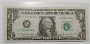1988 A  DOUBLE Radar Serial # Federal Reserve A 02520858 D 02520 858 PLATE # 161 - Picture 1 of 5