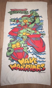Vintage 1990 Teenage Mutant Ninja Turtles Wave Warriors Beach Towel 29”x53” - Picture 1 of 4