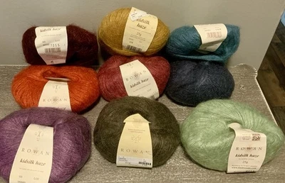 9 Skeins Of  New Rowan Kidsilk Haze Mohair Silk Yarn All Different Colors  25g - Image 1 of 4