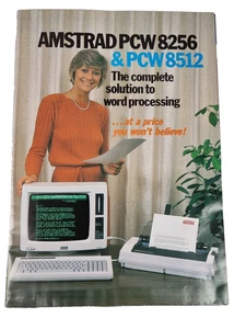 Vintage Amstrad PCW8256 & PCW8512 Werbung Werbeprospekt Poster - Bild 1 von 12