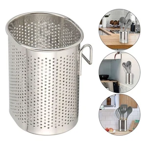 Stainless Steel Utensil Holder Organizer Container Kitchen Flatware Tool Storage - Picture 1 of 11