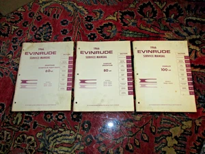 LOT OF 3 1966 Evinrude 60,80,100 HP Starflite Outboard Motor Service Manual - Foto 1 di 5