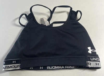 Sujetador deportivo Under Armour para niñas juvenil grande L negro gimnasio deportivo Foto 1 de 4