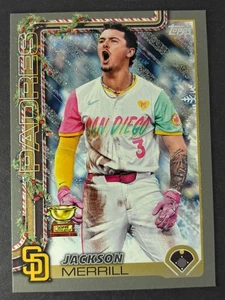 2025 Topps Holiday - Jackson Merrill #H30 - Grey Holiday Glitter - Padres - Picture 1 of 2