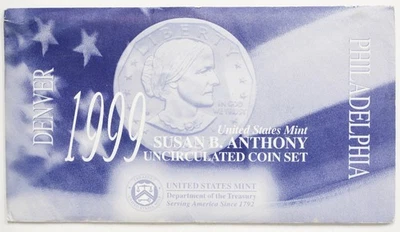 1999 United States Mint Susan B. Anthony Dollar Uncirculated Coin Set w/ OGP - Image 1 of 4