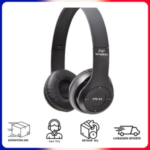 Casque Sans Fil Bluetooth Universel Sport Audio Stéréo Wireless Autonomie NEUF - Foto 1 di 3