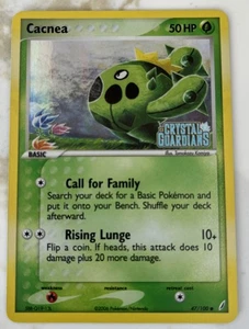 Pokemon Karte 2006 Cacnea 47/100 EX Crystal Guardians Stamped Holo - Bild 1 von 5