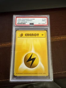 POKEMON Lightning Energy 1st Ed Shadowless Base PSA 9 MINT Non-Holo Card 100 - Picture 1 of 1