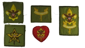1950s-60s Boy Scouts Complete Rank Set Tenderfoot - Life Patch WORN (WSJ1127) - Picture 1 of 2