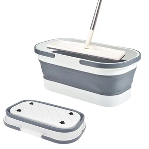 Collapsible Plastic Mop Bucket - 12L(3.17 Gallon) Foldable Mop Bucket with Ha... - Picture 1 of 6